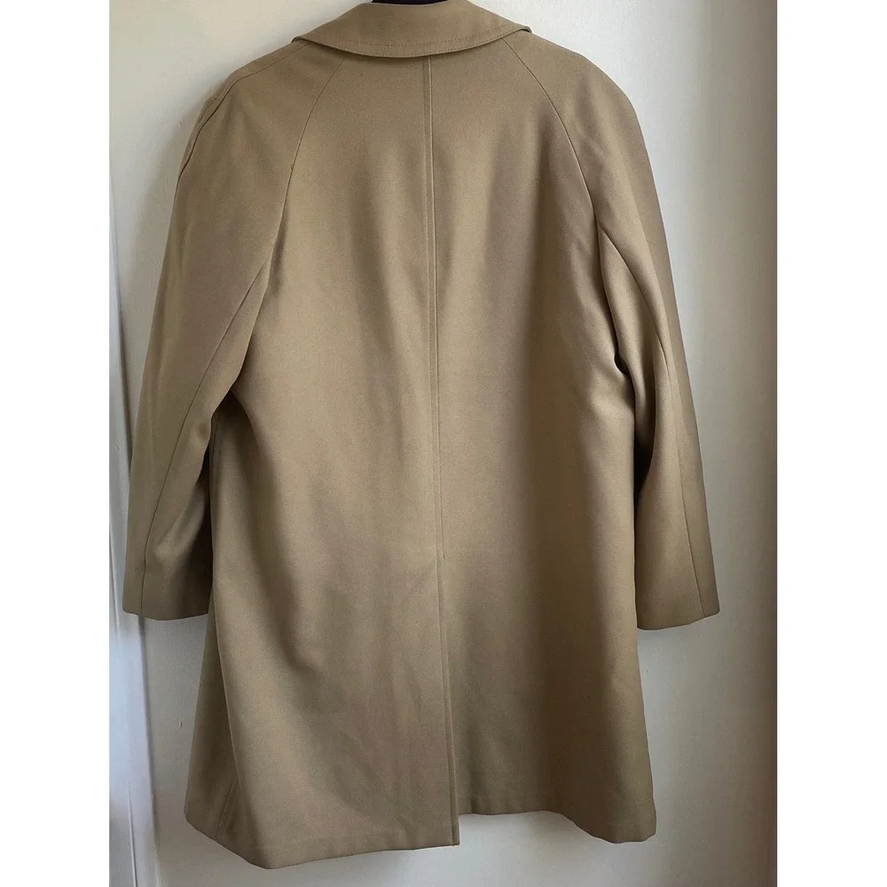 Sears The Mens Store Trench Coat Mens 42S Beige Lined VTG Overcoat Mid Century